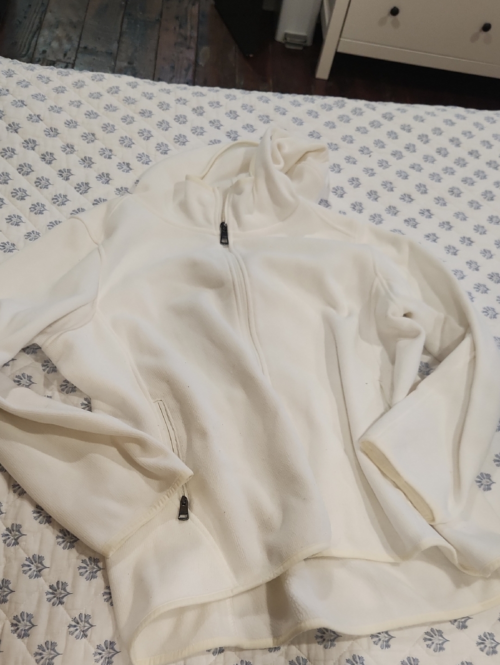 Andrew Marc Cream Teddy Jacket with Funnel Neck